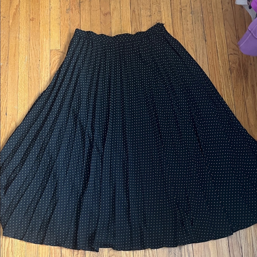 Banana Republic Black A-Line Skirt with White Dots